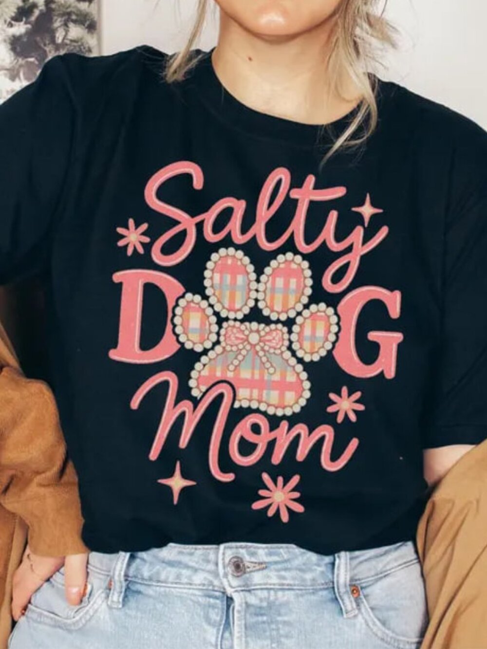 Cute Dog Mom Shirt, Dog Paw Tee, Dog Mom Lover Shirt